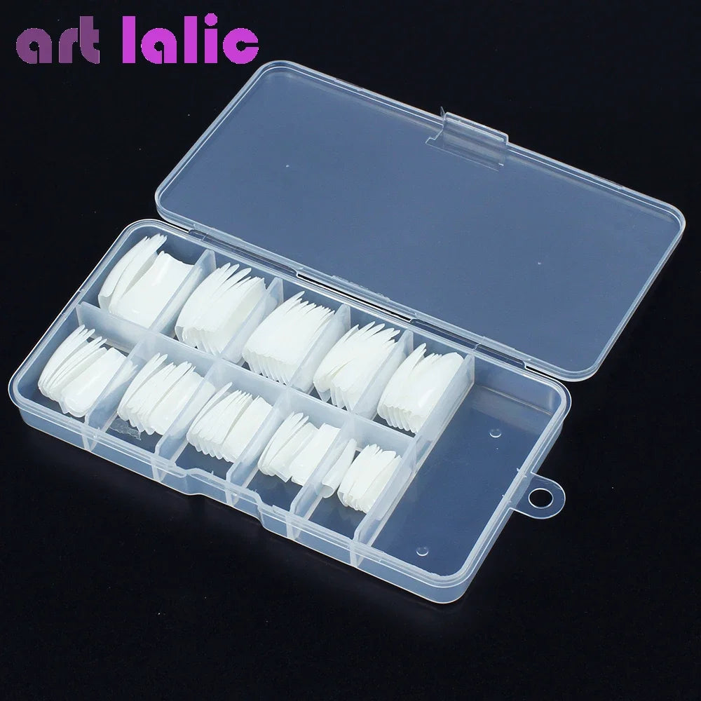 100Pcs Colorful Acrylic False Nails French Tips Practice Manicure Kit for Nail Art Salon Tools