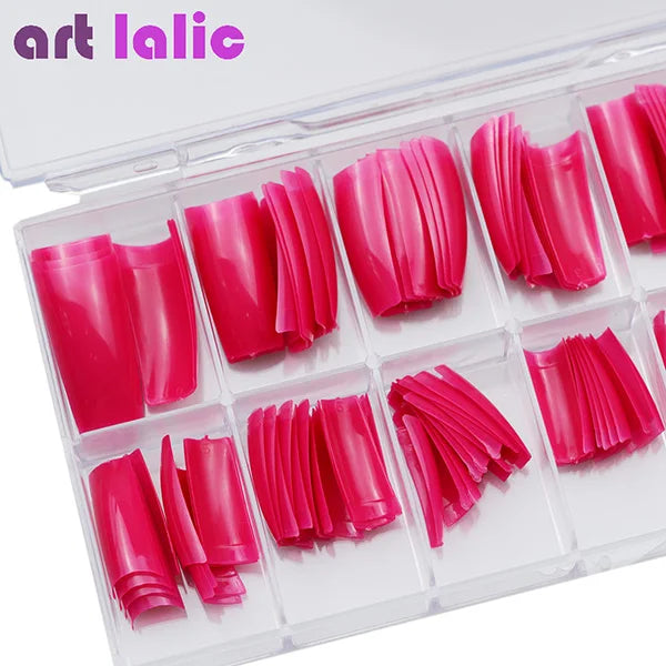 100Pcs Colorful Acrylic False Nails French Tips Practice Manicure Kit for Nail Art Salon Tools