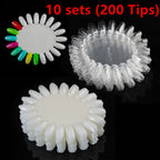 10sets 200 tips False Nail Swatches Wheels, Nail Polish Color Display Manicure Practice Color Tester Board for Home  Salon DIY