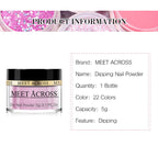 MEET ACROSS 5g Glitter Dipping Nail Powder Set Nude Pink Purple Dipping Nail System Kits No Need Lamp Saving Time DIY Nail Art