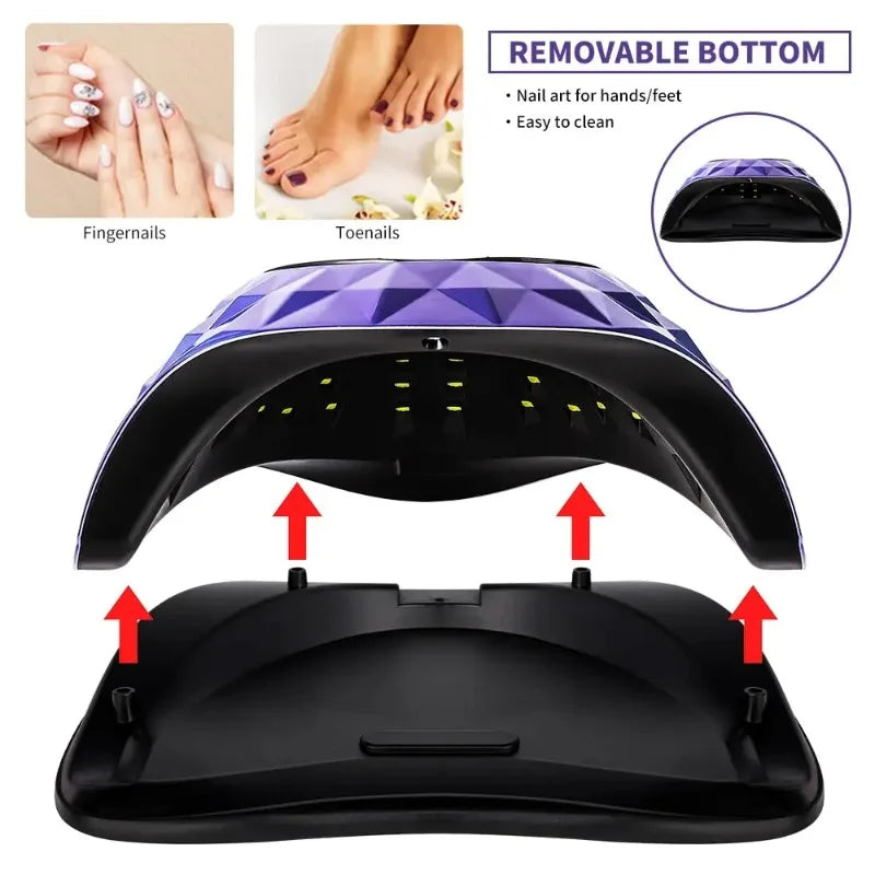 Professional UV LED Nail Lamp 216W Smart Sensor Gel Dryer - 36 LEDs Fast Curing Light for All Gels, Eye Care, No Dark Hands