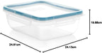 Total Solution 6 Piece Rectangle Plastic Food Storage Container Value Set, (3 X 8.5 Cup [2L] Containers with 3 X Tab Locking Lids) Opaque
