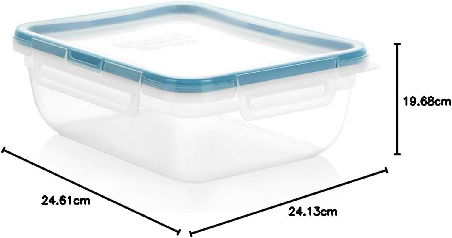 Total Solution 6 Piece Rectangle Plastic Food Storage Container Value Set, (3 X 8.5 Cup [2L] Containers with 3 X Tab Locking Lids) Opaque