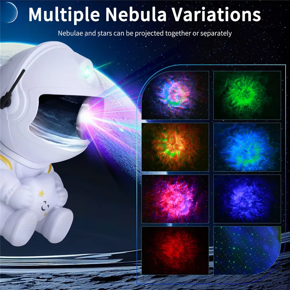 Starry Sky Projector LED Night Light Astronaut Lamp Star Light Rotation Ceiling Lamp Decoration for Bedroom Decoration Gift