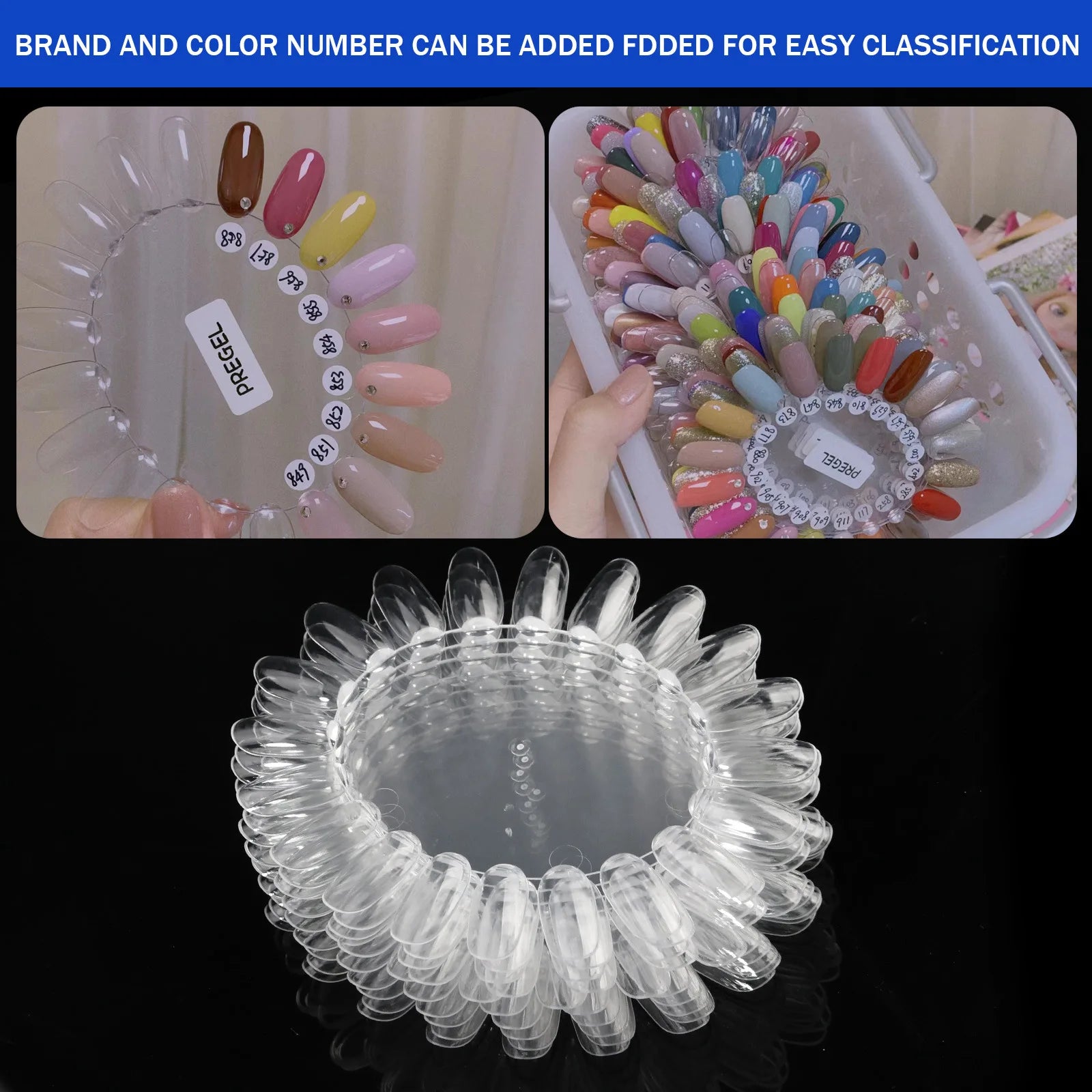 10sets 200 tips False Nail Swatches Wheels, Nail Polish Color Display Manicure Practice Color Tester Board for Home  Salon DIY