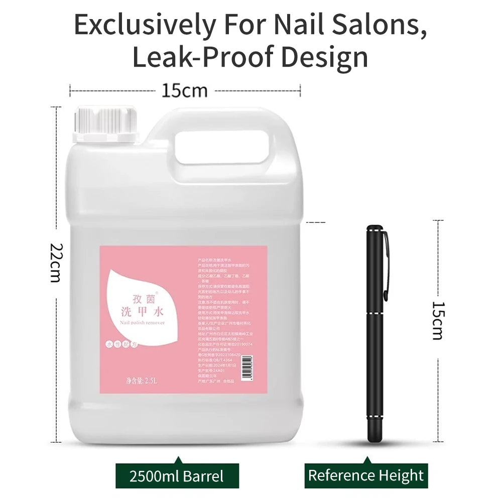 2500ml Nail Gel Polish Remover Professional UV Gel Remover Large Capacity Nail Cleaner