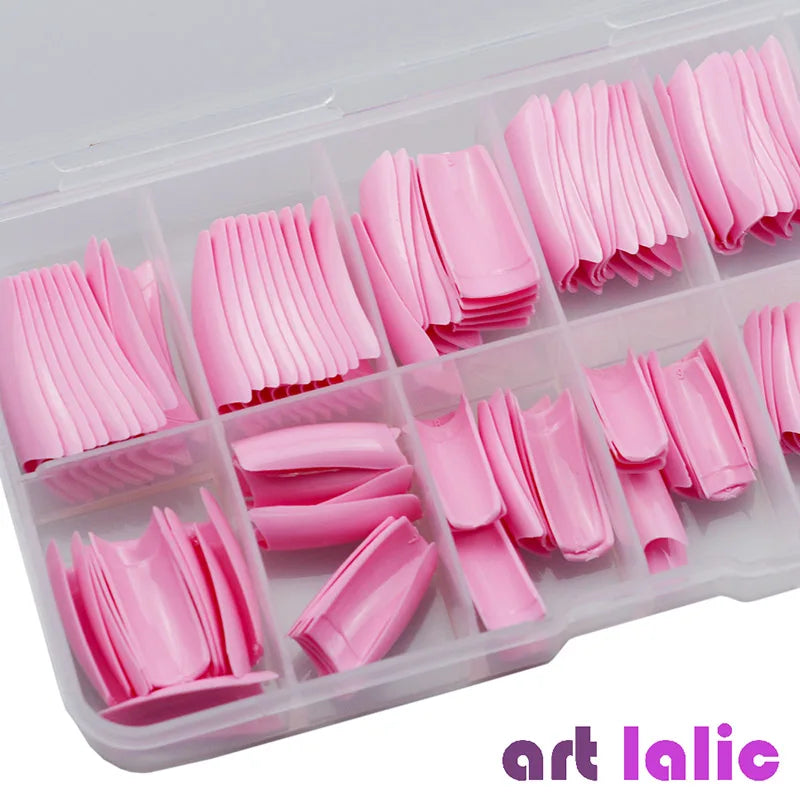 100Pcs Colorful Acrylic False Nails French Tips Practice Manicure Kit for Nail Art Salon Tools